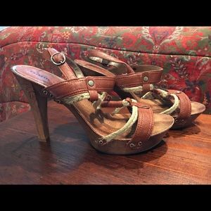 Wooden ladies heels.